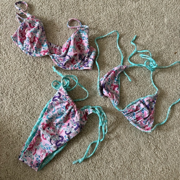 VDM reversible blue and pink bikini. Set of 3 - Picture 4 of 5